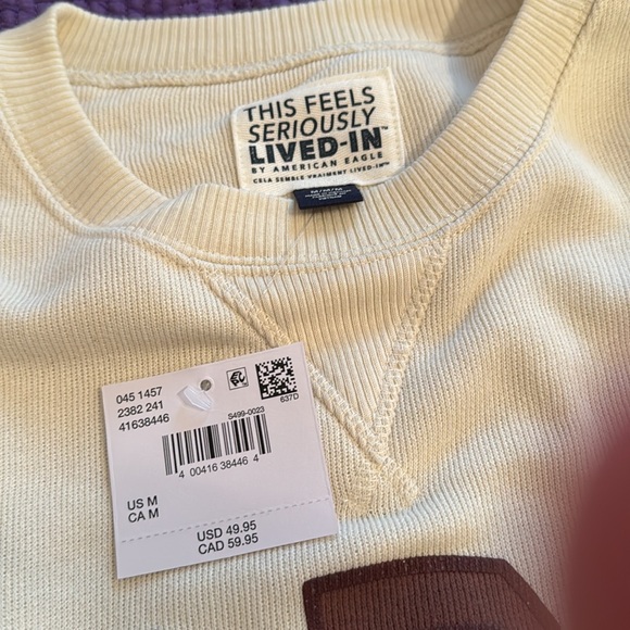 American Eagle Cream Lived-In Sweatshirt - Picture 3 of 3